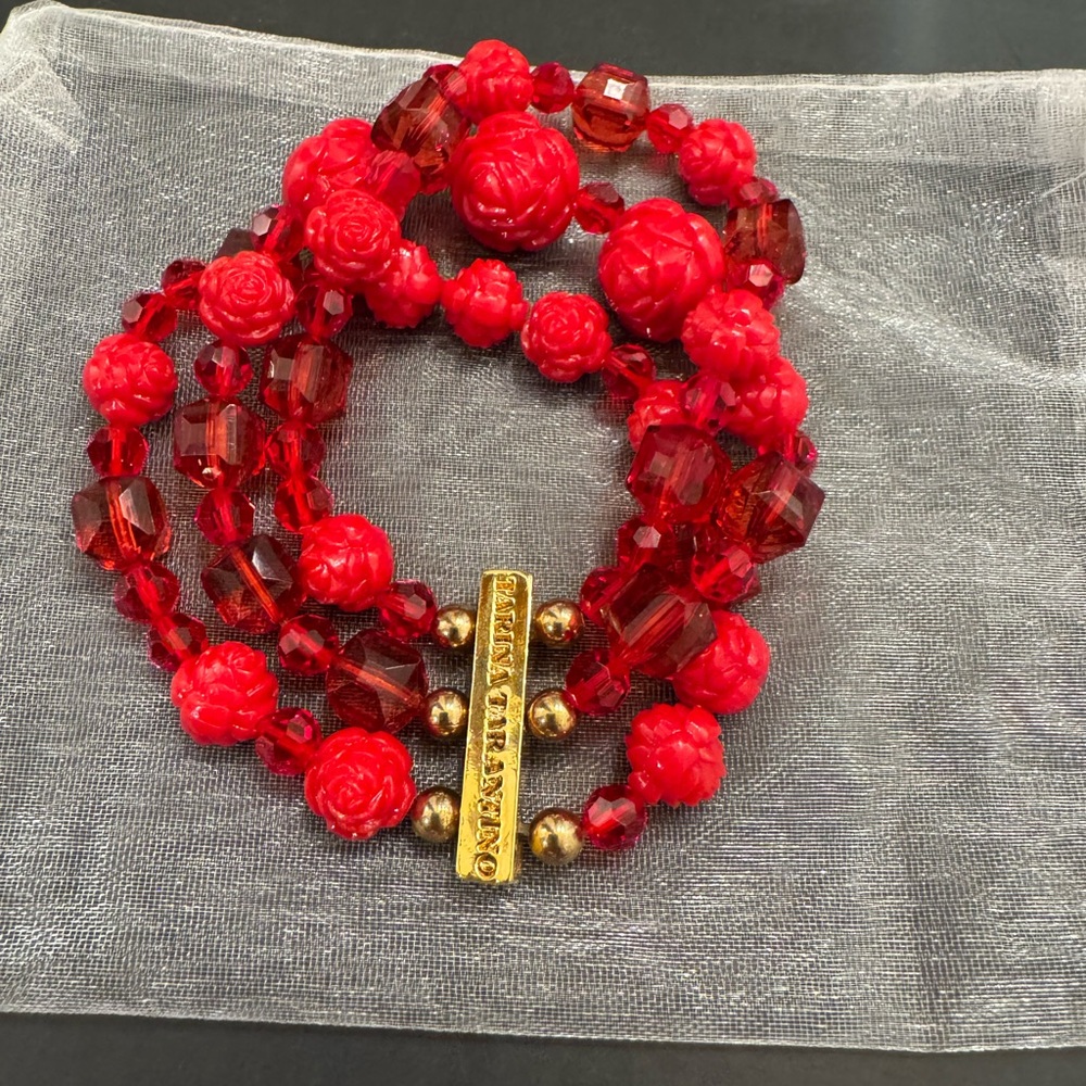 Tarina Tarantino Red Beaded bracelet - Picture 3 of 4